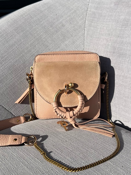 See By Chloe Handbags - SEE BY CHLOÉ Joan light pink grainy camera bag